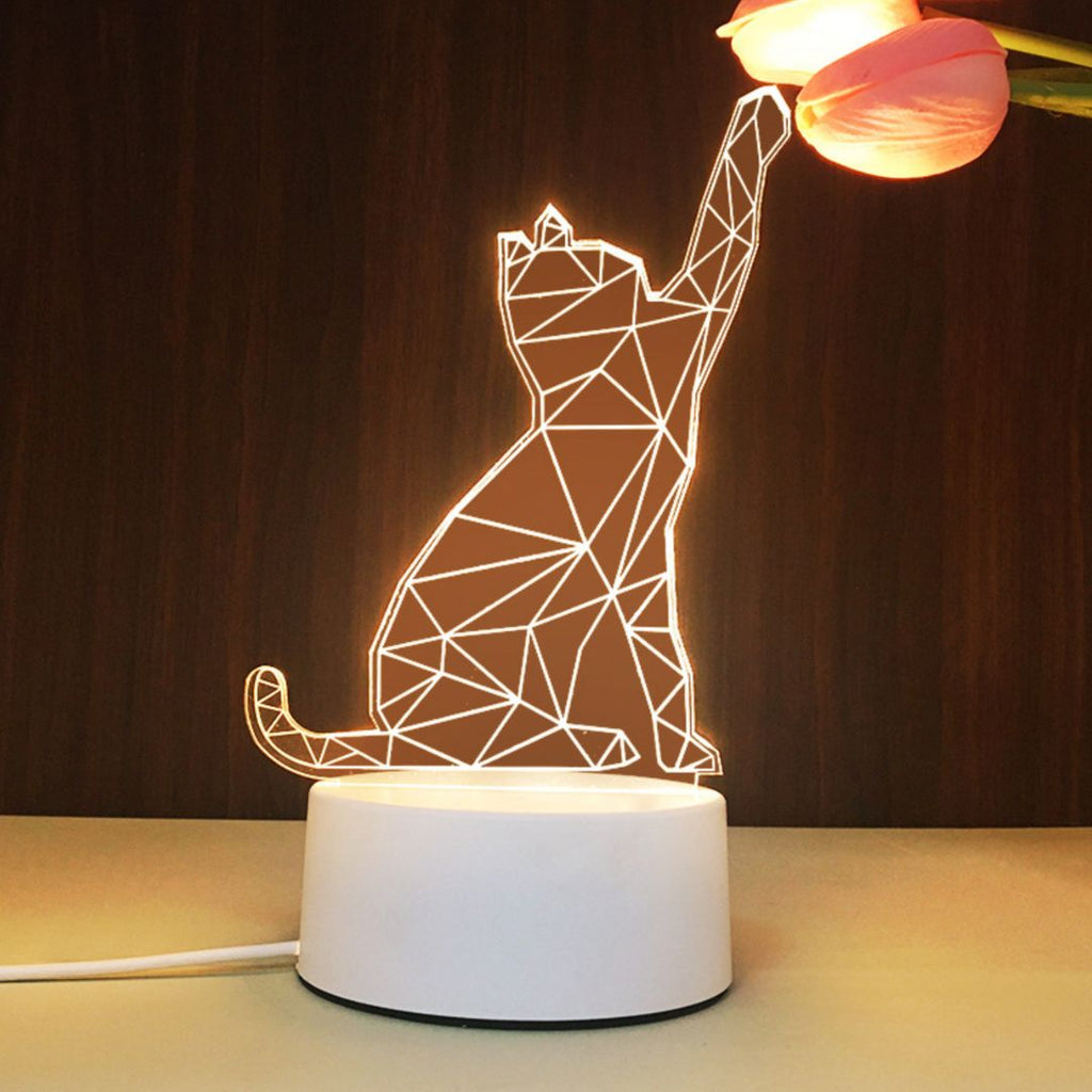 Cat LED Lamp | Cute Cat Illusion Lamp With Holographic Look – Geekmonkey