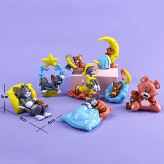 Sleepy Tom n Jerry Figurines | Cute Car Decor Gifts for Sleepy Heads