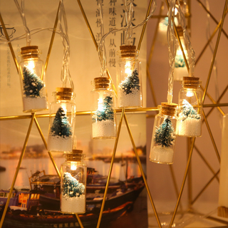 Wishing Bottle Christmas String Lights – Mini Snowy Jar LED Fairy Lights