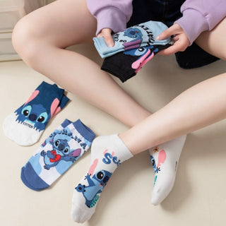 Stitch Theme Cotton Socks | Soft Breathable Casual Socks