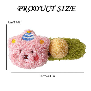 Cute Plush Cartoon Hair Clip For Girls
