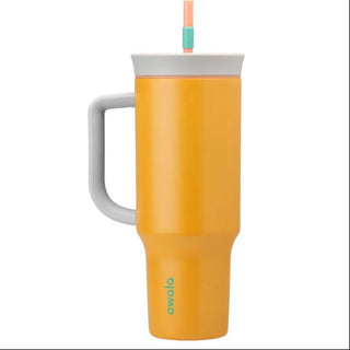 SoftGrip Handle Travel Tumbler With Straw