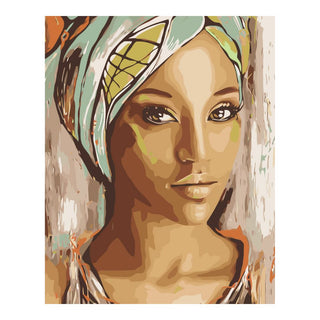 DIY - Paint By Number (Lady in Scarf Portrait) | Silk Serenity Easy PBN Kit
