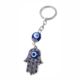 Handmade Hamsa Hand Keychain | Hand Shaped Evil Eye Keychain