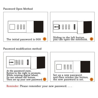 Leather Compass Lock Diary with 3-Digit Password – Vintage Hardcover Personal Journal (A5 Size)