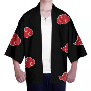 Akatsuki Cosplay Dress-Up Shirt | Itachi Kimono with Word Grid [freesize] - Geekmonkey
