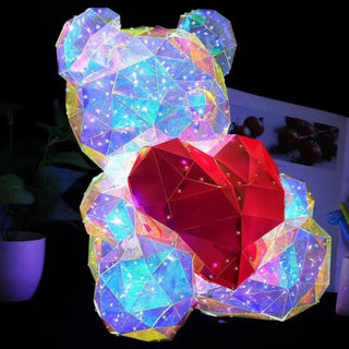 The Shiny Bear Lamp | Reflective LED Light Bear with Red Heart [With Gift Box]