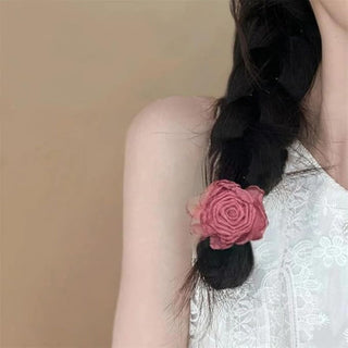 Fabric Rose Hair Tie For Women