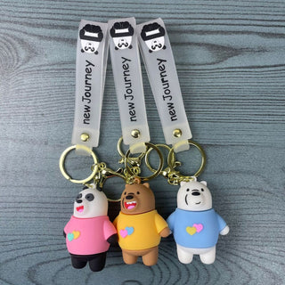 Bare Bears 3D Silicon Keychain With Strap [3D] | Celebrate your Sibling Bonds