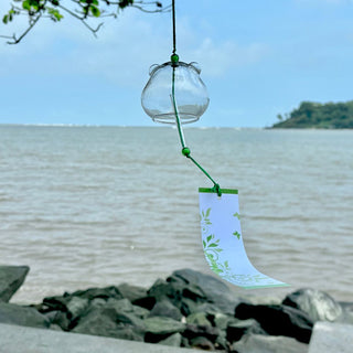 Teddy Bear Wind Chime | Transparent Glass Blessing Bell