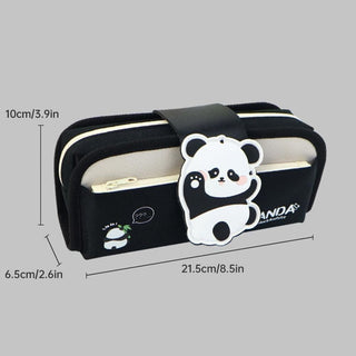 Cute Panda Double-Zip Pencil Case