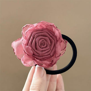 Fabric Rose Hair Tie For Women
