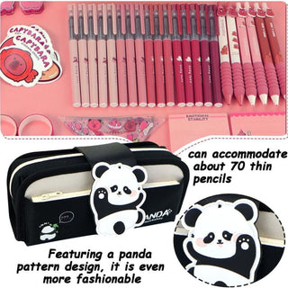 Cute Panda Double-Zip Pencil Case