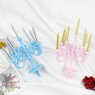 Retro Cake Candle Stand | Candelabra Style Cake Candles with 5 Candles