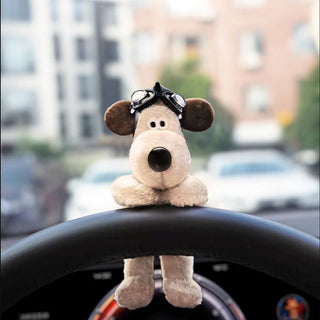 Ace Dog Car Decor | Plush Pilot Dog for Car Interior