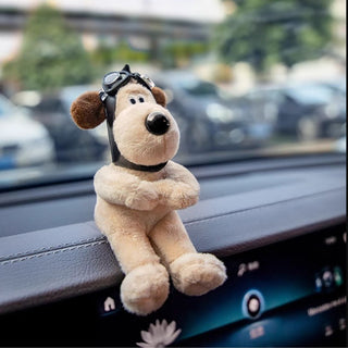 Ace Dog Car Decor | Plush Pilot Dog for Car Interior