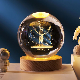 3D Reindeer Crystal Lamp
