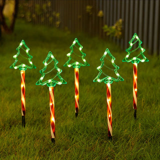 Solar Christmas Tree Pathway Lights – Outdoor LED Lawn Stakes