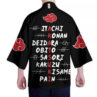 Akatsuki Cosplay Dress-Up Shirt | Itachi Kimono with Word Grid [freesize]