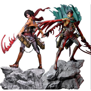 AOT characters standing on rocky terrain with dynamic poses and colorful outfits.