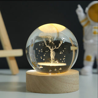 3D Reindeer Crystal Lamp