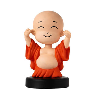 Smiling Buddha Bobblehead | Monk Bobble head for Home Decor, Car Dashboard