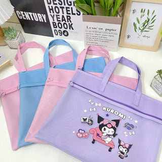 Kuromi Theme Tote Bag | Stylish Zipped Canvas Bag