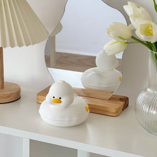 Swimming Ring Duck LED Night Light – Squeeze Silicone Tap Lamp