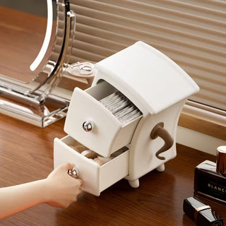 Cutesy Monkey Drawer Organizer – Cute Desktop Storage Cabinet with 2 Drawers