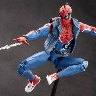 Spider-Punk Suit 18 cm Action Figure  | ZD Official Toys with Guitar &amp; Fabric-Style Outfit