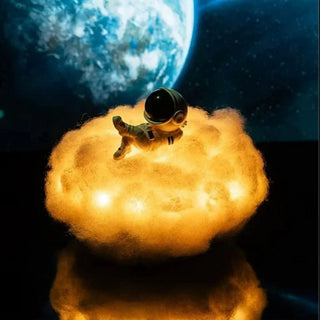 Astronaut on Cloud Lamp | 3D Fluffy Cloud Lamp [12 Colours & 366 Modes]