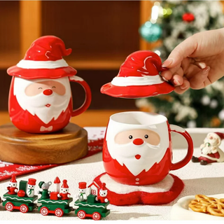 Santa Christmas Ceramic Mug | Festive Hot Chocolate &amp; Coffee Mug