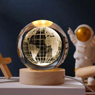 3D Globe Crystal Lamp