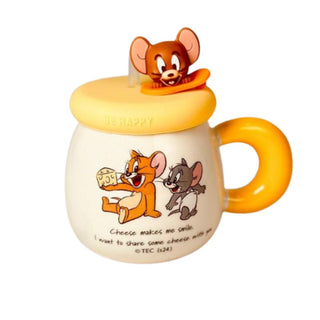 Tom And Jerry Ceramic Mug With Straw