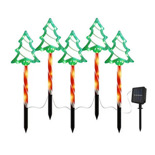 Solar Christmas Tree Pathway Lights – Outdoor LED Lawn Stakes