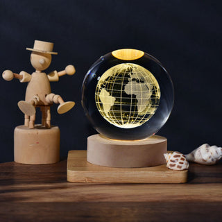 3D Globe Crystal Lamp