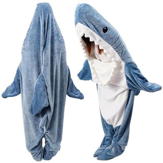 Wearable Shark Blanket – Ultra Soft Flannel Hoodie Onesie for Adults 