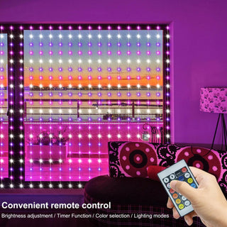 Smart Curtain Lights - 19 Color Changing App Control Lights [8Ft X 6Ft]