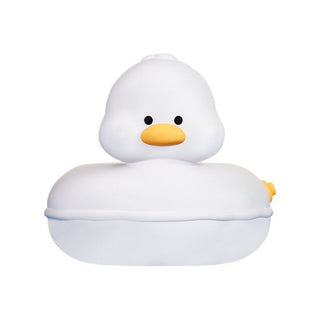 Swimming Ring Duck LED Night Light – Squeeze Silicone Tap Lamp