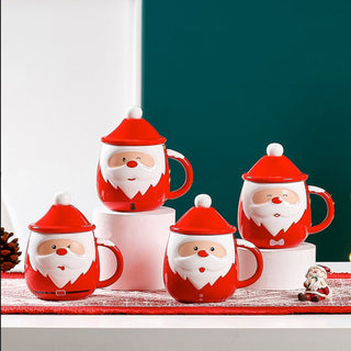 Santa Claus Ceramic Mug with Lid n Spoon (400 ml)