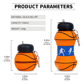 Roll the Ball Bottle | Expandable Silicone Bottle for Sports Lovers