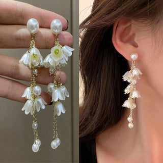 Flower Power Drop Earrings | Lily of the Valley Tassel Dangle Earrings