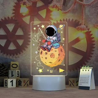 Astronaut Acrylic Lamp - Colored Lamp | 3D Look Acrylic Holographic Lamp