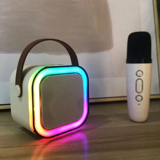 Mini Karaoke Machine with Microphone | Bluetooth Speaker with Light