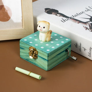 Cute Cat Music Box | Hand Crank Music Box
