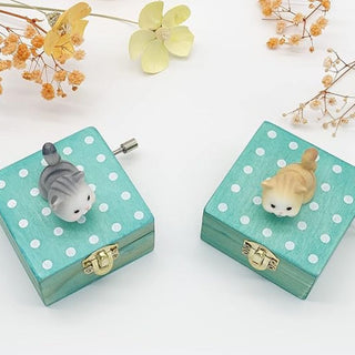 Cute Cat Music Box | Hand Crank Music Box