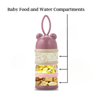 Cute Portable Baby Food Storage | 3 Layer - Milk Powder Storage Box Bottle Container