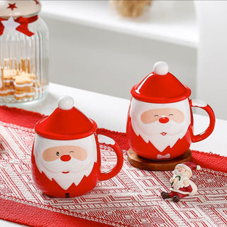 Santa Claus Ceramic Mug with Lid n Spoon (400 ml)