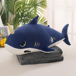 Shark Plush Pillow with Blanket