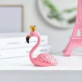 Royal Flamingo Decorative Showpiece – Pink Flamingo with Golden Crown